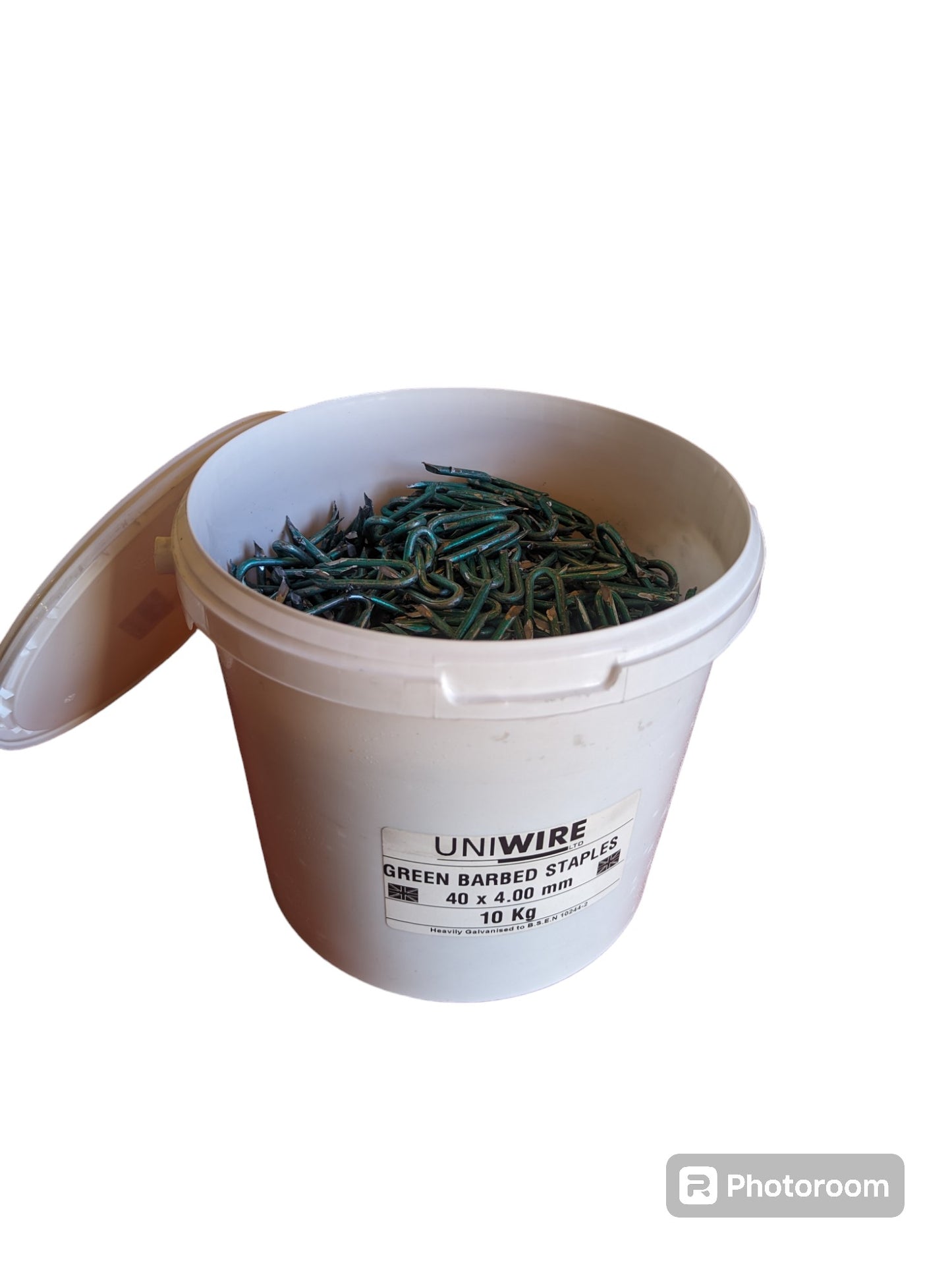 Barbed Wire Fencing Staples - Green